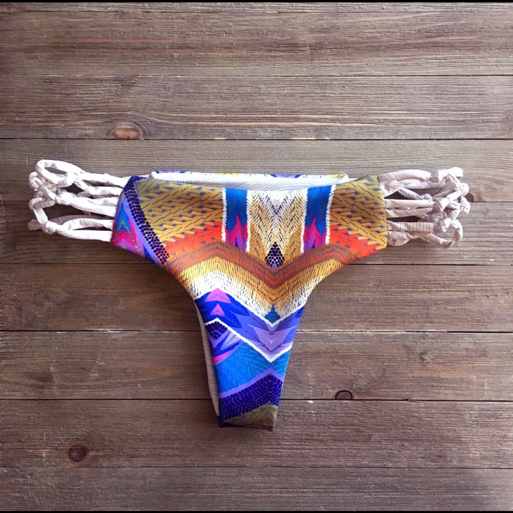 Braided Brazilian bikini bottom